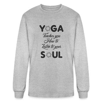 Yoga and Soul - Men's Long Sleeve T-Shirt - heather gray - Front