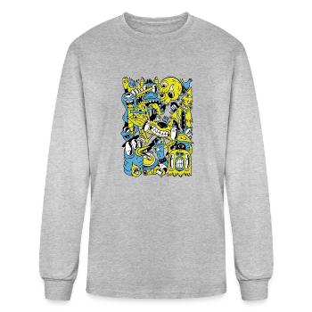 Monster Creatures Collage - Men's Long Sleeve T-Shirt - heather gray - Front
