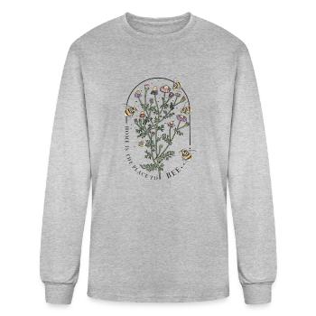Home Is The Place To Bee - Men's Long Sleeve T-Shirt - heather gray - Front