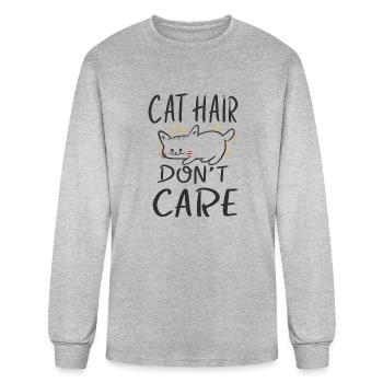 Cat Hair Don't Care - Men's Long Sleeve T-Shirt - heather gray - Front