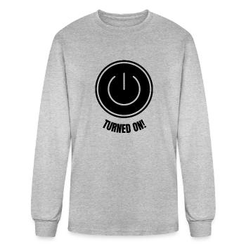 Turned On: Sleek Black and White Design for the Fa - Men's Long Sleeve T-Shirt - heather gray - Front
