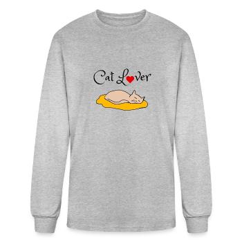 Cat Lover - Men's Long Sleeve T-Shirt - heather gray - Front