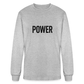 power - Men's Long Sleeve T-Shirt - heather gray - Front