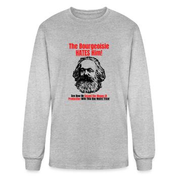 The Bourgeoisie Hattes Him Karl Marx Communismus - Men's Long Sleeve T-Shirt - heather gray - Front