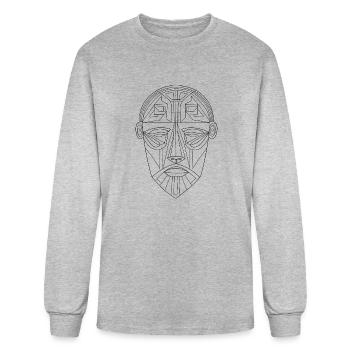 Ornamental Lines Mask - Men's Long Sleeve T-Shirt - heather gray - Front