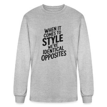 When it comes to style..identical opposites Vector - Men's Long Sleeve T-Shirt - heather gray - Front