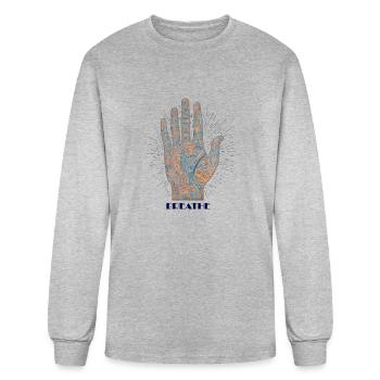 The Power Of Breathe - Men's Long Sleeve T-Shirt - heather gray - Front
