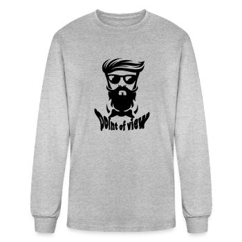My hair style. Barber Shop. Pow - Men's Long Sleeve T-Shirt - heather gray - Front