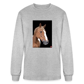 HORSE HEAD - Men's Long Sleeve T-Shirt - heather gray - Front