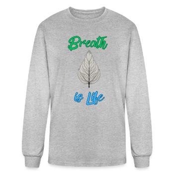 Breath is Life - Men's Long Sleeve T-Shirt - heather gray - Front