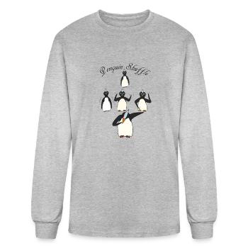 Penguin Shuffle - Men's Long Sleeve T-Shirt - heather gray - Front