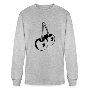 cherry - Men's Long Sleeve T-Shirt - heather gray - Front