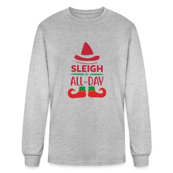 Sleigh all day - Men's Long Sleeve T-Shirt - heather gray - Front