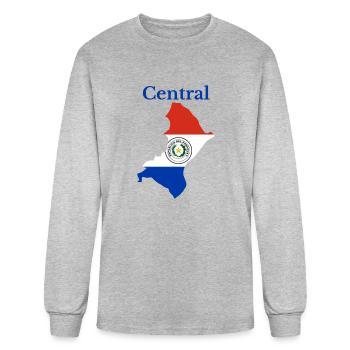 Central Department Paraguay Map Design - Men's Long Sleeve T-Shirt - heather gray - Front