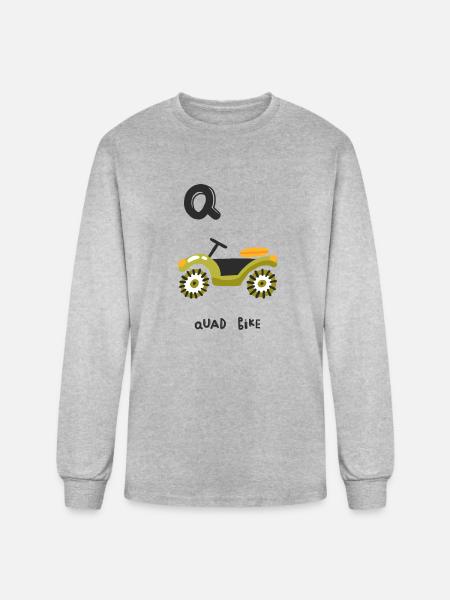 Q Is Quad Bike - Men's Long Sleeve T-Shirt - heather gray