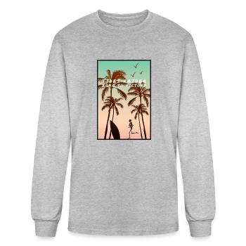 Tides raider, born to victory - Men's Long Sleeve T-Shirt - heather gray - Front