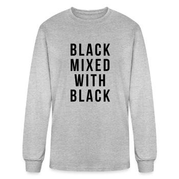 Black mixed with black - Men's Long Sleeve T-Shirt - heather gray - Front