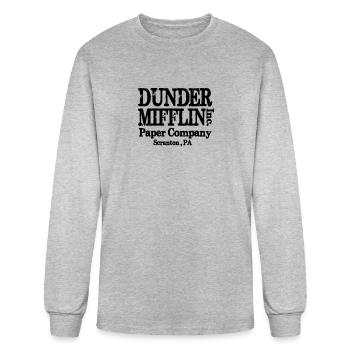 LARGE DUNDER MIFFLIN THE OFFICE - Men's Long Sleeve T-Shirt - heather gray - Front