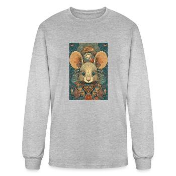 Cute mouse - Men's Long Sleeve T-Shirt - heather gray - Front