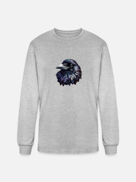 Raven - Men's Long Sleeve T-Shirt - heather gray