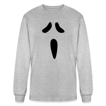 Scary Face - Men's Long Sleeve T-Shirt - heather gray - Front