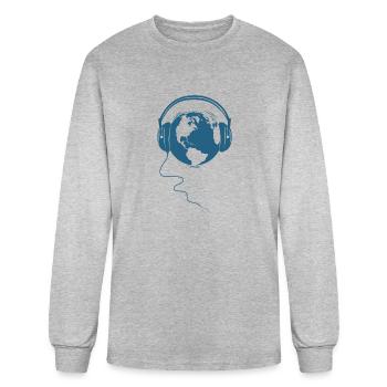 Planete Audio music - Men's Long Sleeve T-Shirt - heather gray - Front