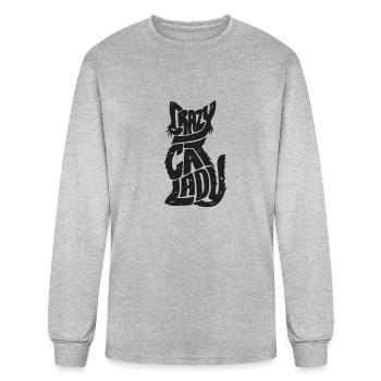 Crazy Cat Lady Black - Men's Long Sleeve T-Shirt - heather gray - Front