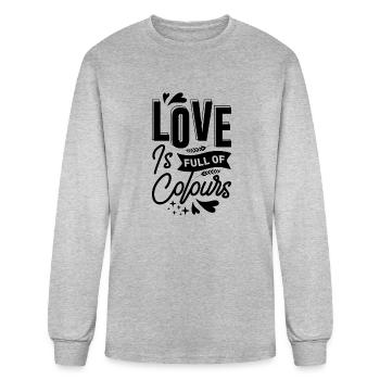 L’amour est plein de couleurs - T-shirt à manches longues Homme - gris chiné - Devant