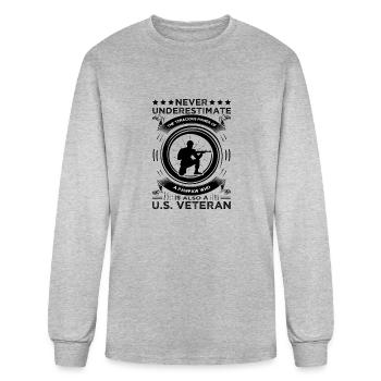 veteran - Men's Long Sleeve T-Shirt - heather gray - Front