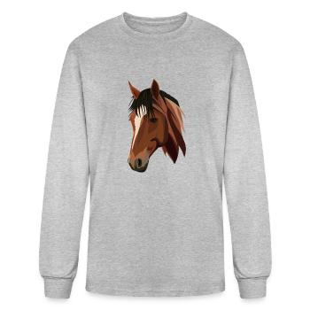 horse head - Men's Long Sleeve T-Shirt - heather gray - Front