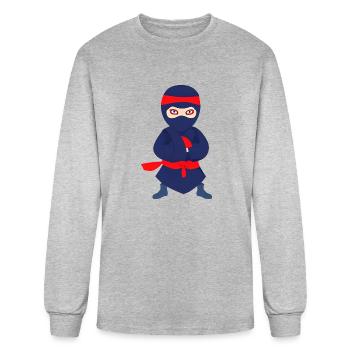 Ninja - Men's Long Sleeve T-Shirt - heather gray - Front