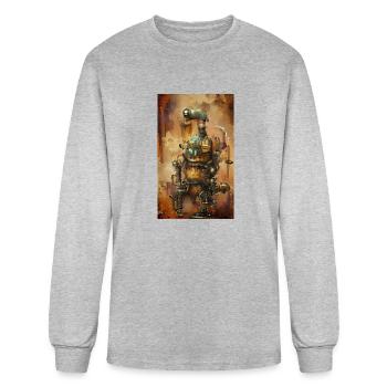Robot rouillé - T-shirt à manches longues Homme - gris chiné - Devant