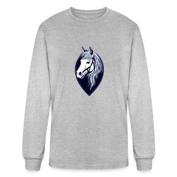 Horse head - Men's Long Sleeve T-Shirt - heather gray - Front