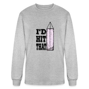 I d Hit That Boxing Bag - Men's Long Sleeve T-Shirt - heather gray - Front