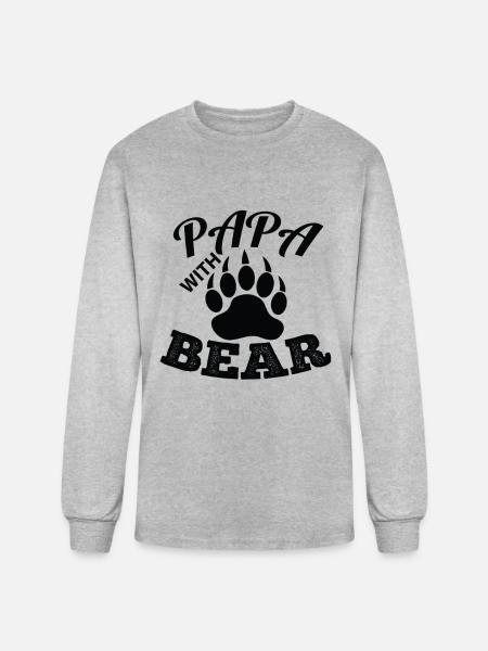 Papa with Bear - Men's Long Sleeve T-Shirt - heather gray