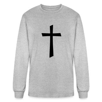 A Decorative Cross - Men's Long Sleeve T-Shirt - heather gray - Front