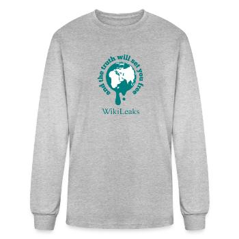 WikiLeaks and the truth will set you free - Men's Long Sleeve T-Shirt - heather gray - Front