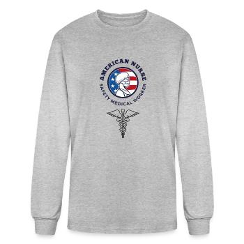 American Nurse - Men's Long Sleeve T-Shirt - heather gray - Front