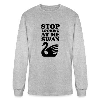 Swan - Men's Long Sleeve T-Shirt - heather gray - Front