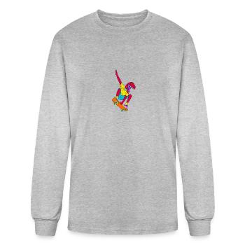 Skate Raptor, Skate raptor straight shredding - Men's Long Sleeve T-Shirt - heather gray - Front