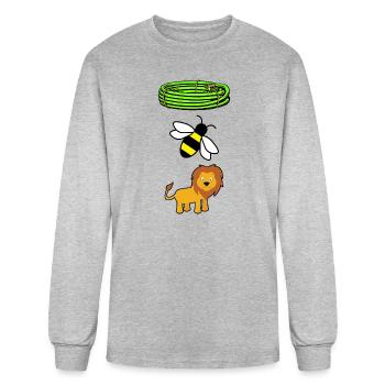 Hose Bee Lion (Hoes Be Lyin') Parody - Men's Long Sleeve T-Shirt - heather gray - Front