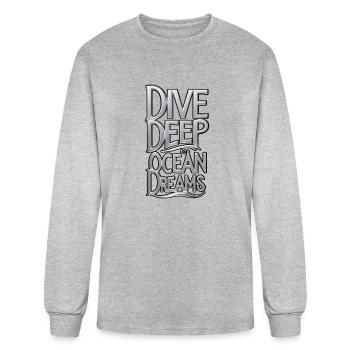 Plumb Depths for Ocean Dreams - Men's Long Sleeve T-Shirt - heather gray - Front