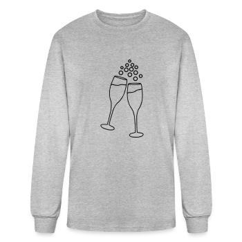 Champagne Toast - Men's Long Sleeve T-Shirt - heather gray - Front