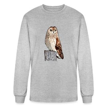 Short Eared Owl - Men's Long Sleeve T-Shirt - heather gray - Front