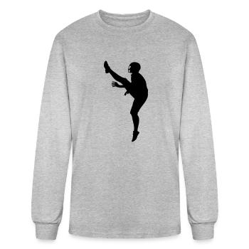 Football Kicker - Men's Long Sleeve T-Shirt - heather gray - Front