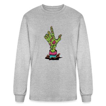 zombie hand - Men's Long Sleeve T-Shirt - heather gray - Front