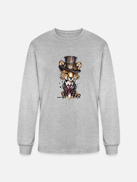 Well-dressed cheetah - Men's Long Sleeve T-Shirt - heather gray