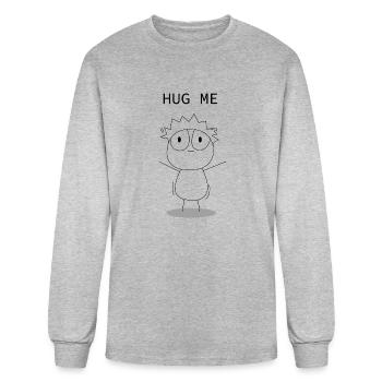 HUG ME - Men's Long Sleeve T-Shirt - heather gray - Front