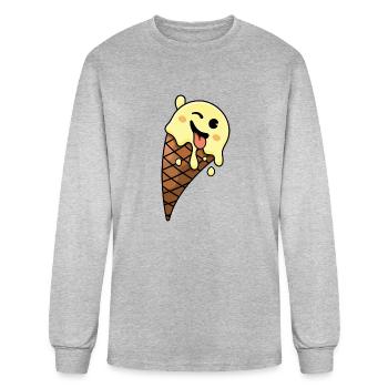 Wink Ice Cream Emotes - Men's Long Sleeve T-Shirt - heather gray - Front