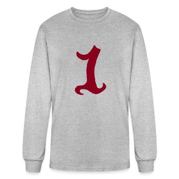 Number One - Men's Long Sleeve T-Shirt - heather gray - Front